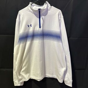 White and Blue Under Armour Quarter Zip